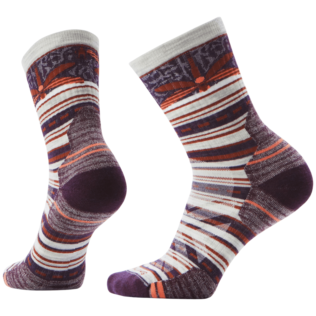 Dámské ponožky Smartwool W Hike Targeted Cushion Dragon Stitch Mid Crew Velikost ponožek: 34-37 / Barva: černá/oranžová