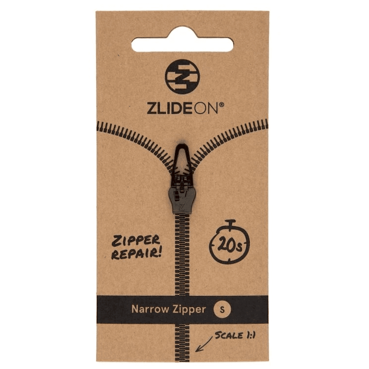 Náhradní zip ZlideOn Opravný jezdec pro úzké zipy - S Barva: černá