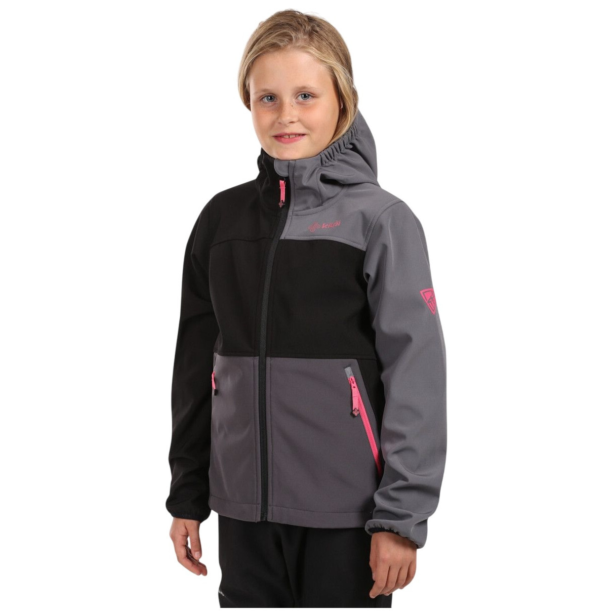 Dětská bunda Kilpi Ravia-J Dětská velikost: 146 / Barva: černá/šedá