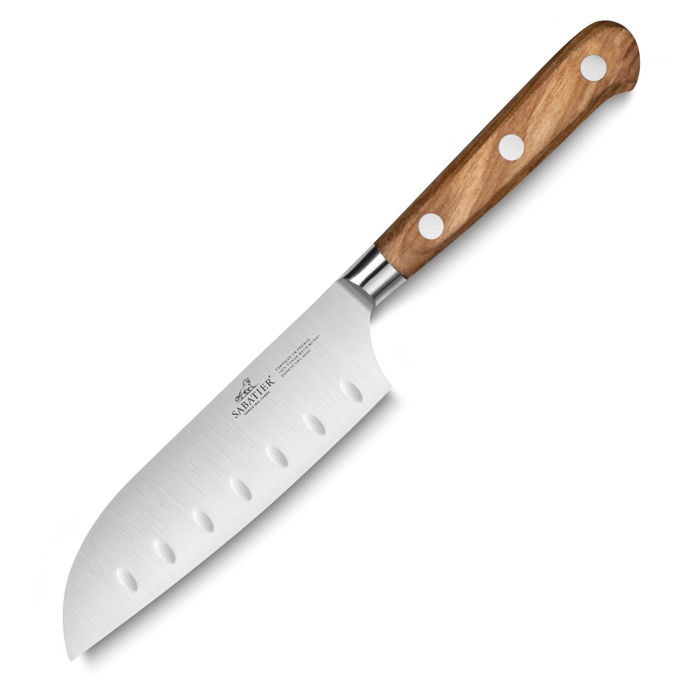 Santoku nůž IDEAL PROVENCAO 13 cm, nerezové nýty, hnědá, Lion Sabatier
