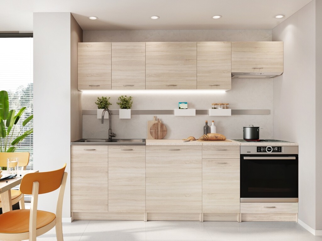 Kuchyně LIRKI 240 cm, dub sonoma