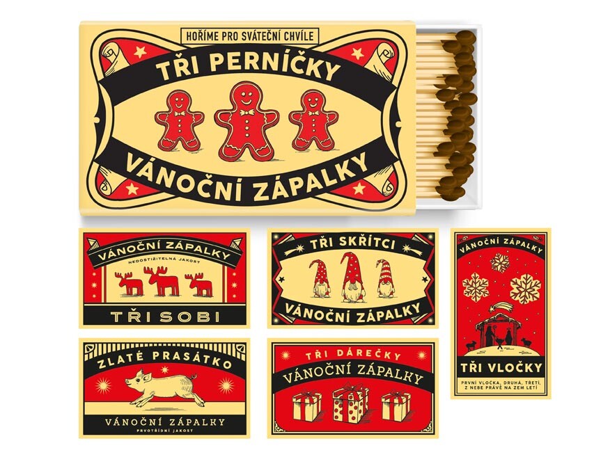 MFP 1042804 Zápalky vánoční dlouhé, Mix motivů