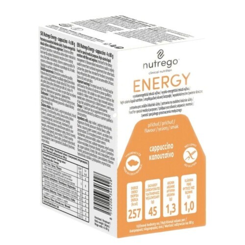 Nutrego Energy příchuť Cappuccino por.sol. 4× 80 g