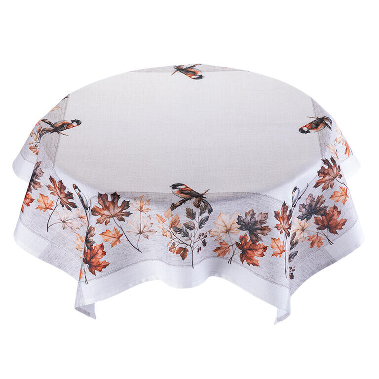 Středový ubrus s potiskem PODZIMNÍ PTÁČCI 85 x 85 cm