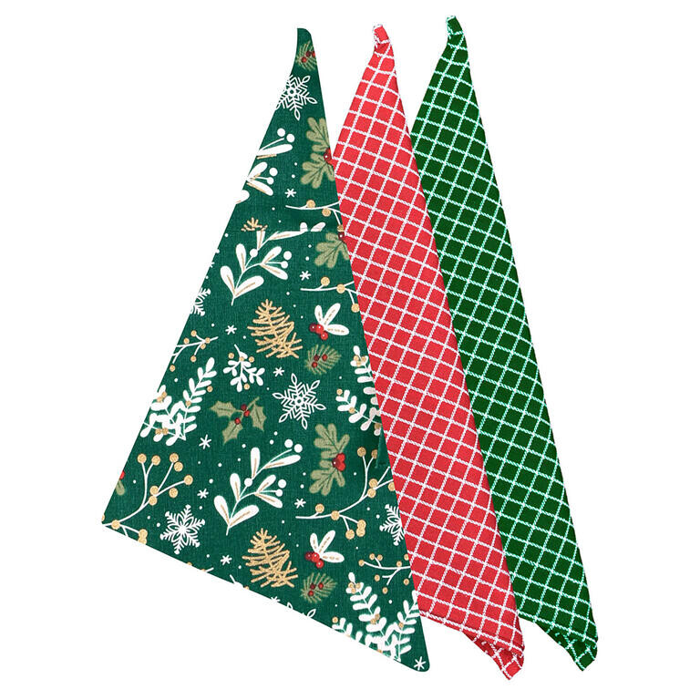 Bavlněné utěrky ZIMNÍ VĚTVIČKY 45 x 70 cm 3 ks