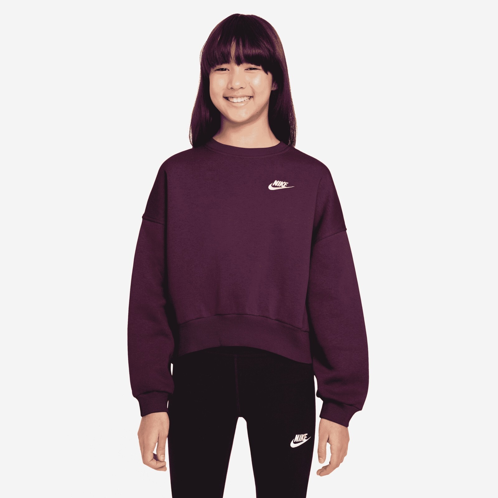 Nike Sportswear Girls Club Fleece Boxy Crew M