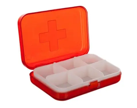 Organizér na léky červený