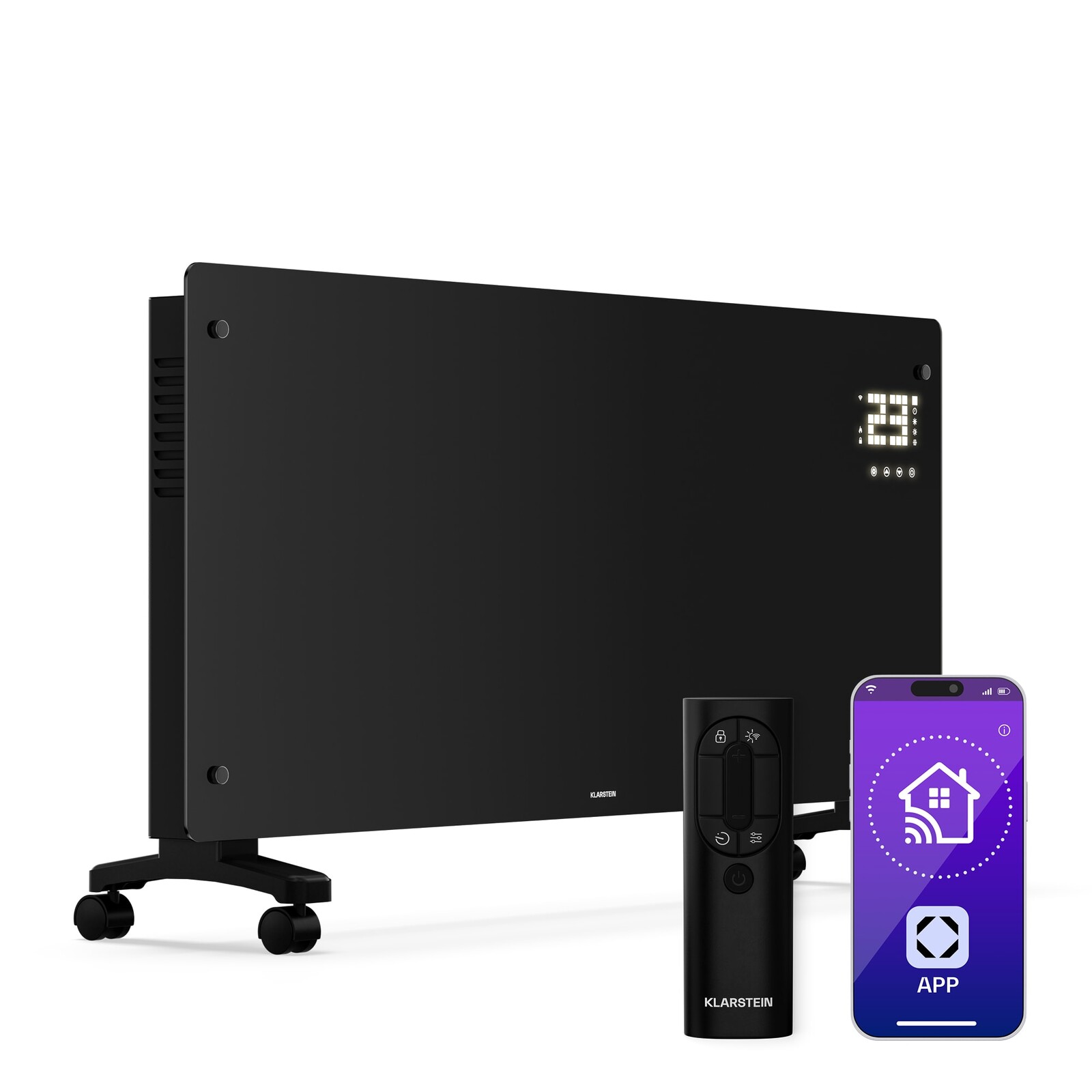 Klarstein Konvektor Bornholm | 3000 W | 30 m² | Výkonný a stylový | 105 cm x 51 cm