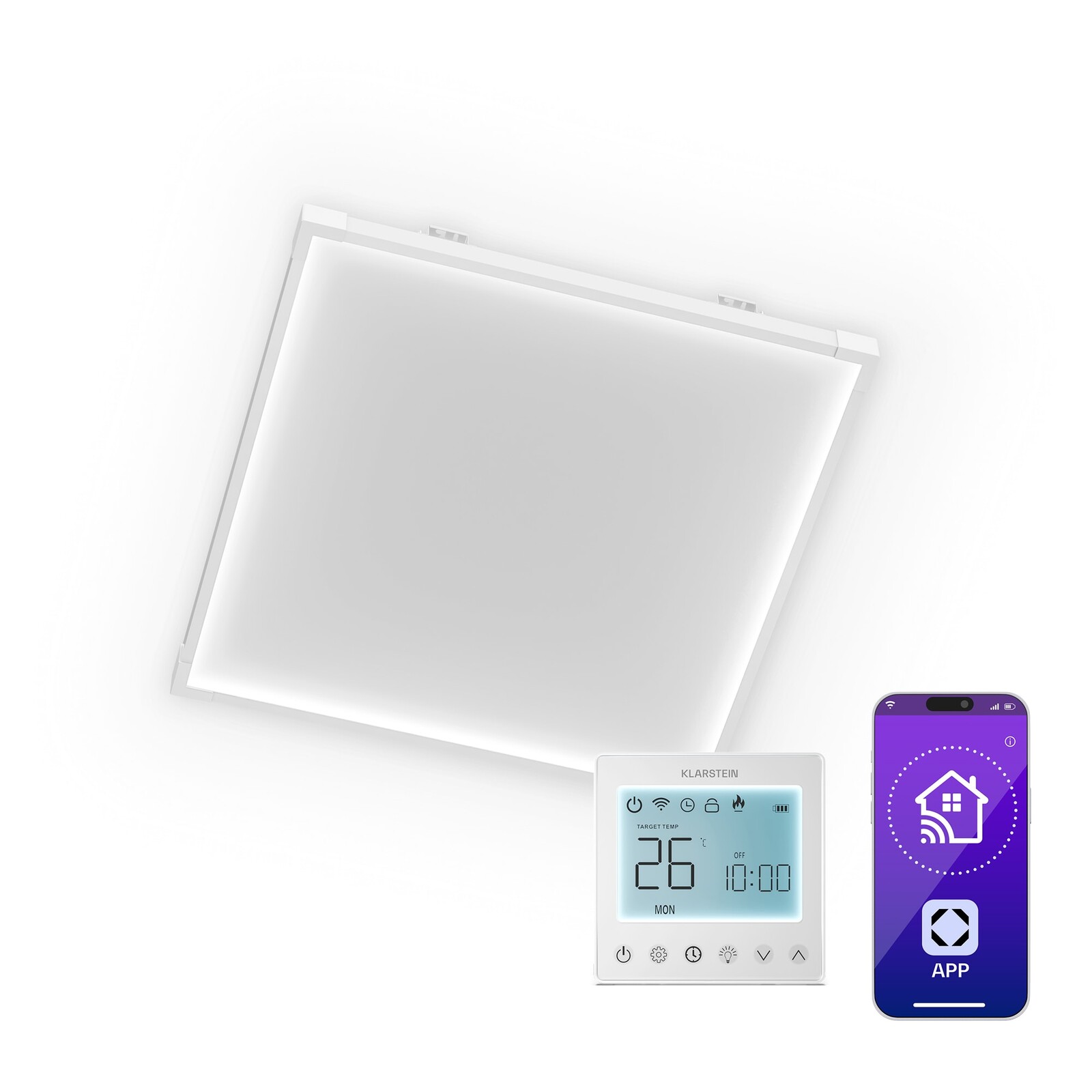 Klarstein Wondersky infračervený panel | 360 W | 7 m² | Minimalistický design | 60 cm x 60 cm
