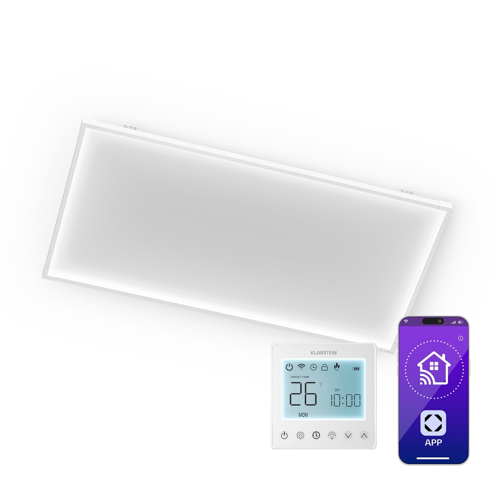 Klarstein Wondersky infračervený panel | 770 W | 15 m² | Minimalistický design | 120 cm x 60 cm