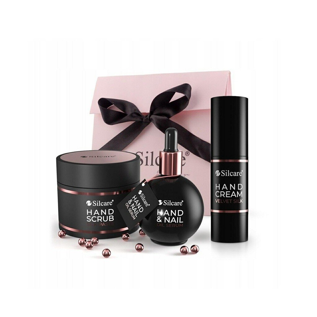 Silcare So Rose! So Gold! Hand & Nail Care Set 3ks Dárková sada pro péči o ruce peeling + sérum + krém na ruce