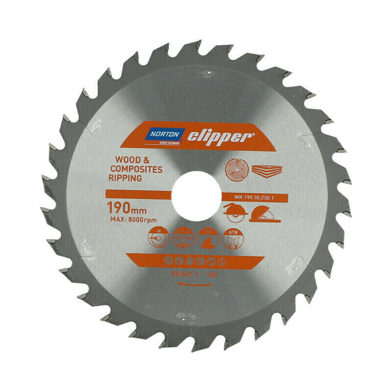 Kotouč pilový na dřevo Norton Clipper TCT 190×30 mm 30 z.