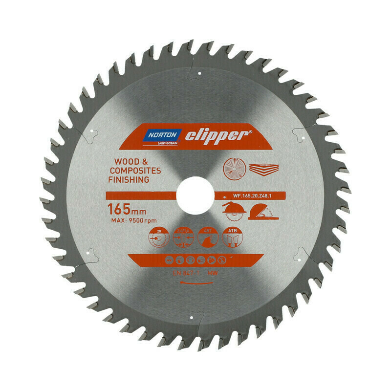 Kotouč pilový na dřevo Norton Clipper TCT 165×20 mm 48 z.