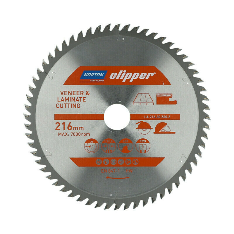 Kotouč pilový na lamino Norton Clipper TCT 216×30 mm 60 z.