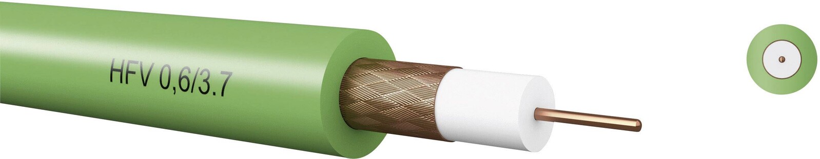 Kabeltronik 7406037S0 koaxiální kabel, vnější Ø: 6 mm, 75 Ω, zelená, metrové zboží
