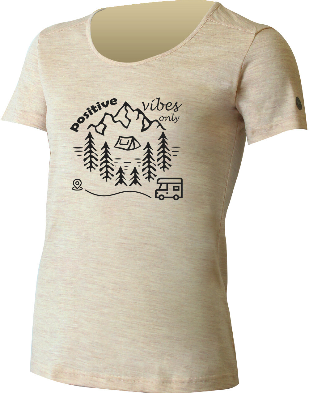 Lasting dámské bambusové triko BEAT 7200 béžové s tiskem Velikost: L