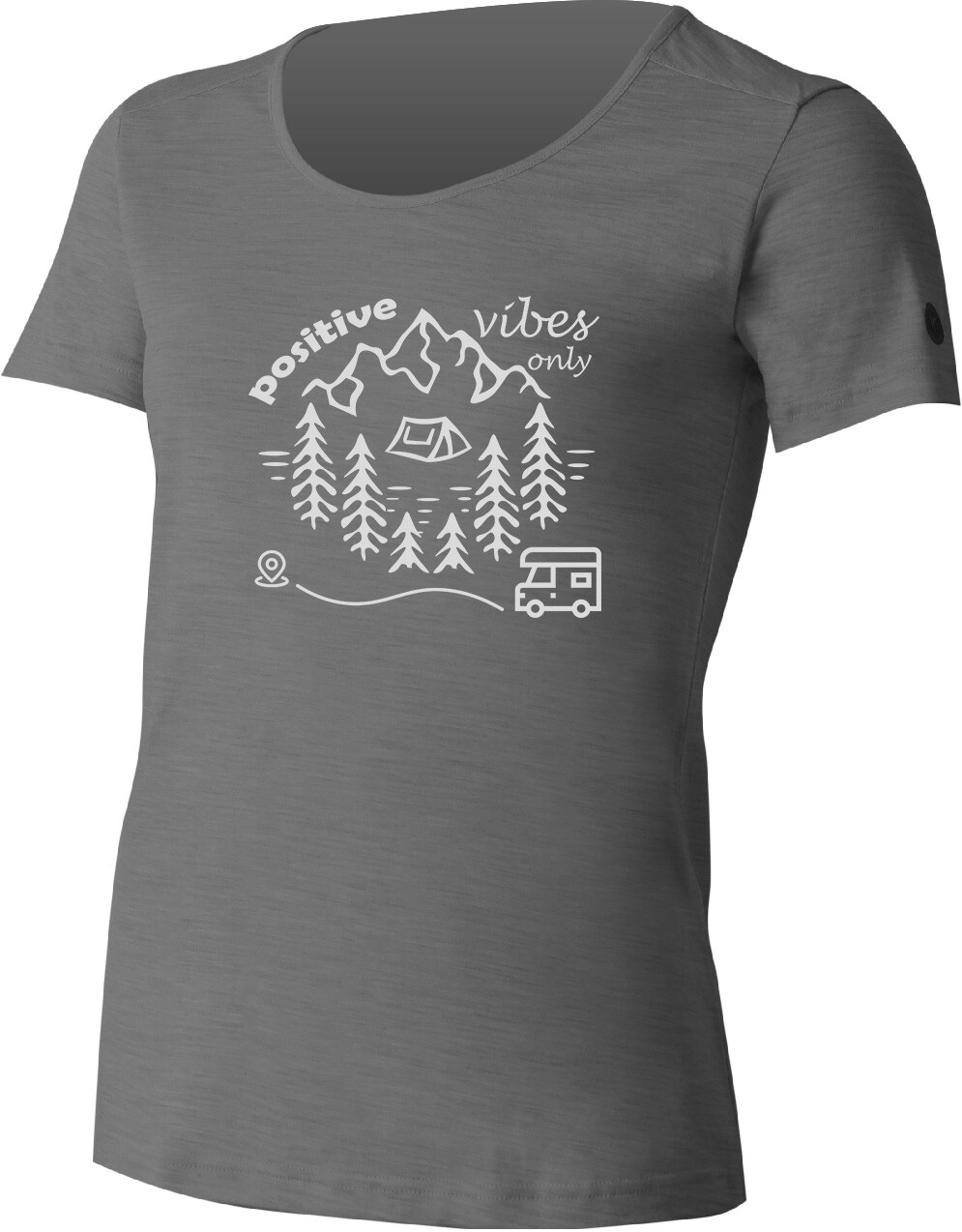 Lasting dámské bambusové triko BEAT 8400 šedé s tiskem Velikost: S