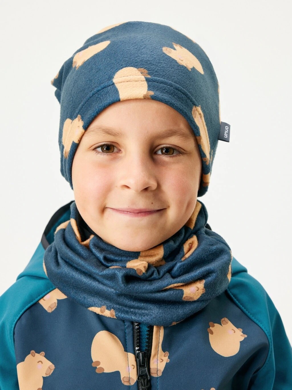 Unuo Unuo, Dětská čepice fleecová Basic, Kapybary Velikost: M 8596227161034