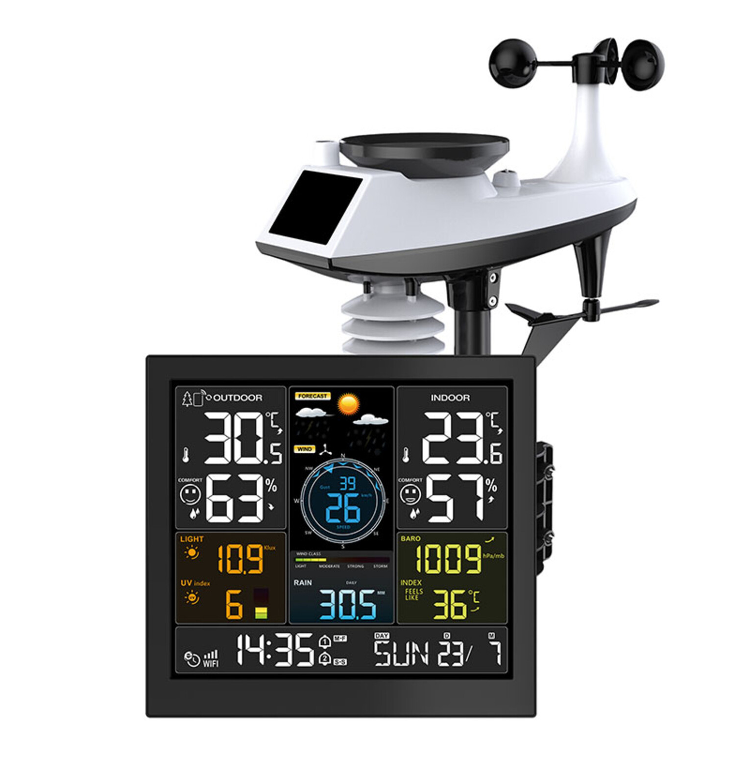 Solight profesionální smart WIFI meteostanice TE93WiFi