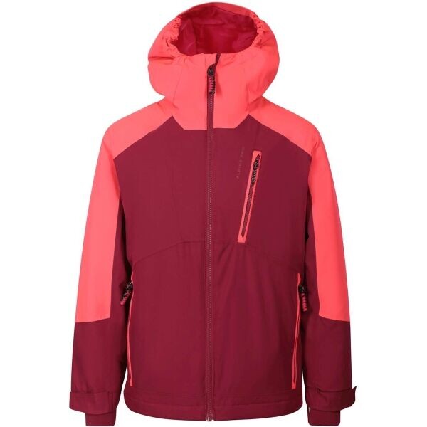 ALPINE PRO EDEFO Dětská lyžařská bunda, vínová, velikost 140-146