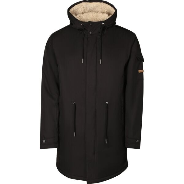 ALPINE PRO GEON Pánský zateplený kabát, černá, velikost