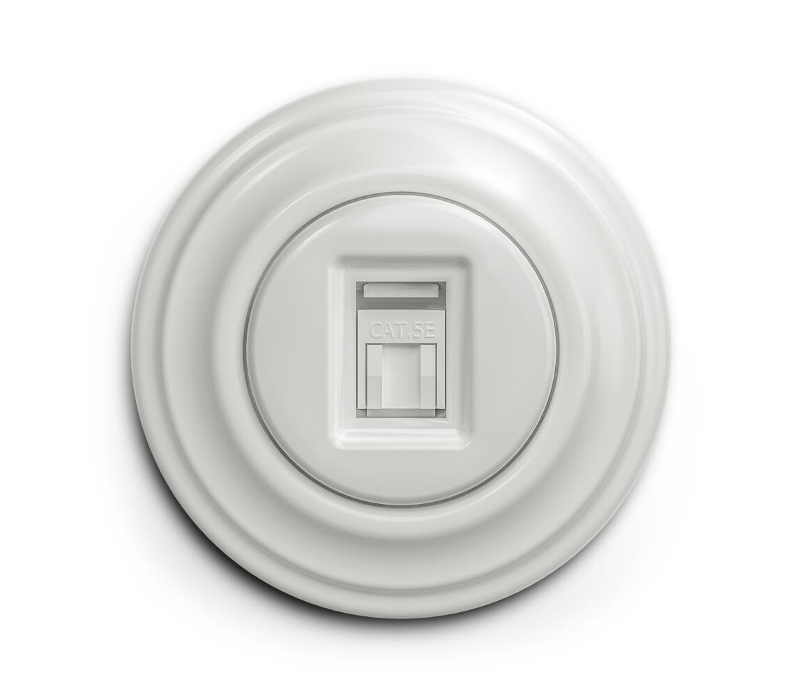 lap - Retro datová zásuvka s rámečkem bílá KA0007+KA0066