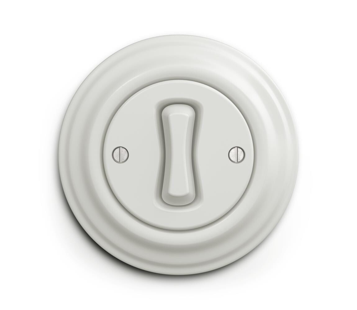 lap - Retro tlačítkový vypínač s rámečkem bílá KA0007+KA0092