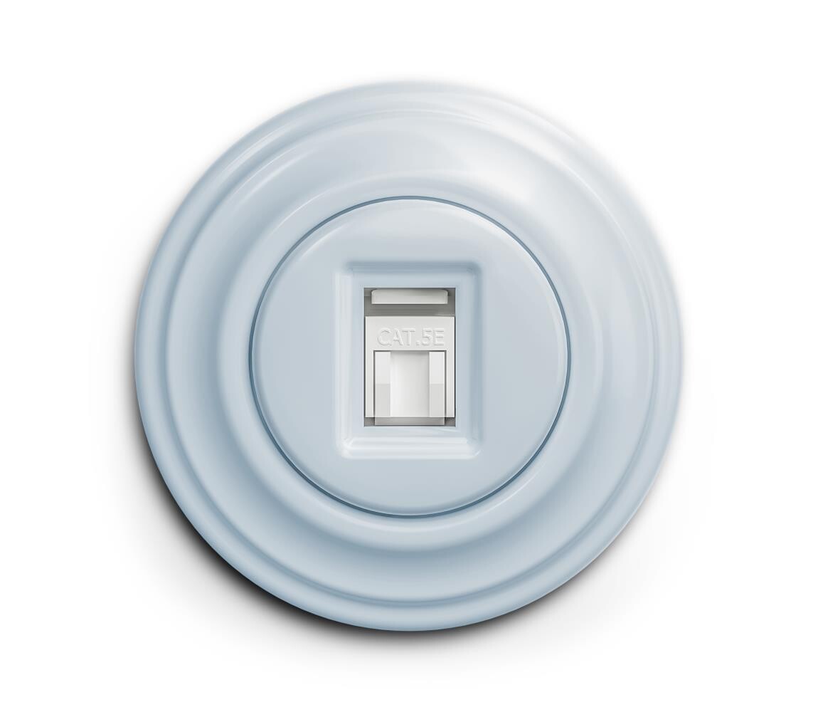 lap - Retro datová zásuvka s rámečkem modrá KA0025+KA0074