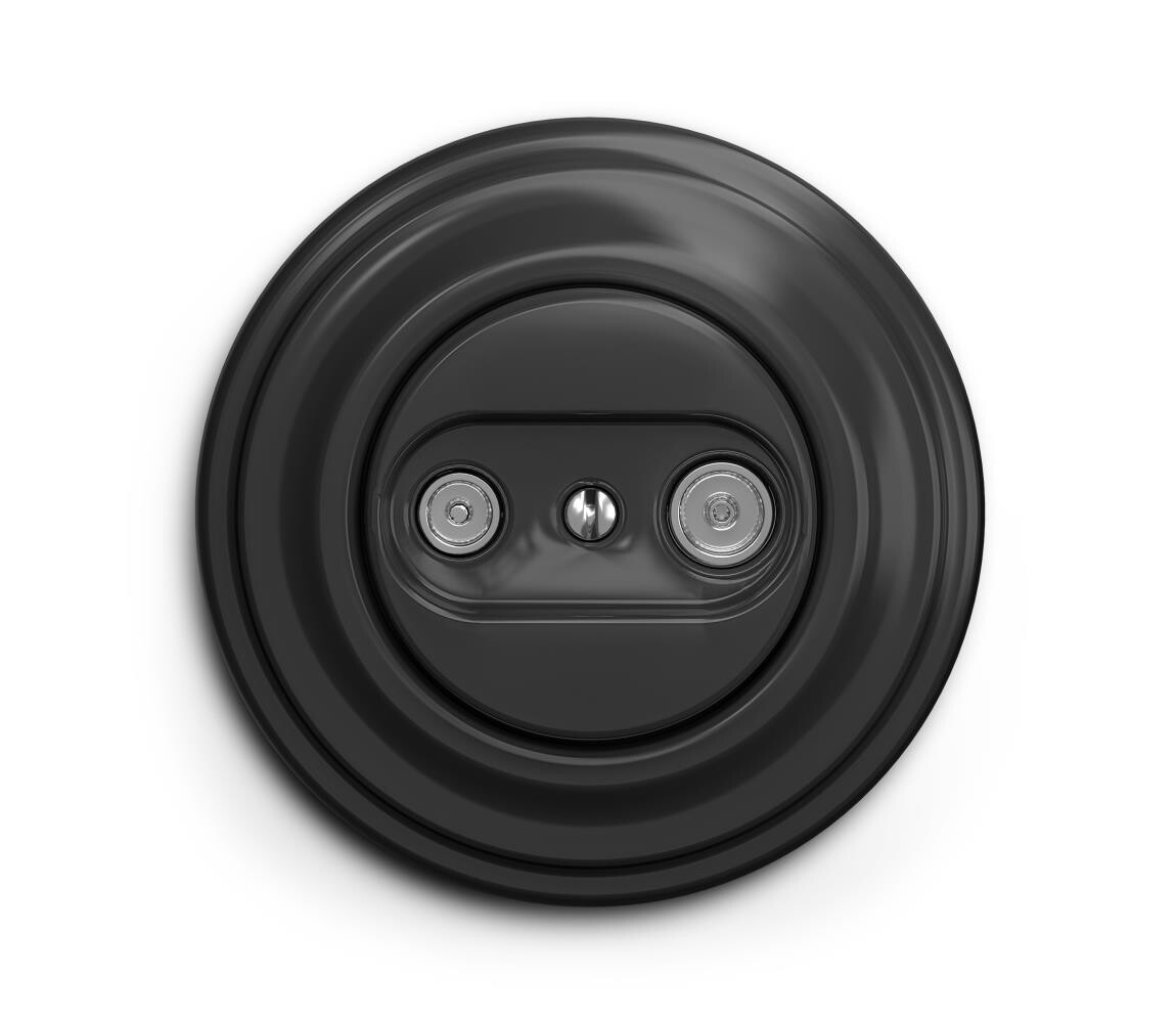 lap - Retro účastnická zásuvka TV+R (koncová) s rámečkem antracit KA0043+KA0080