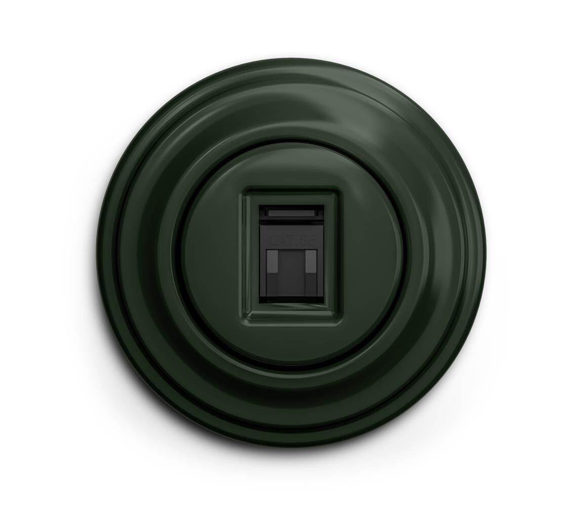 lap - Retro datová zásuvka s rámečkem zelená KA0061+KA0090