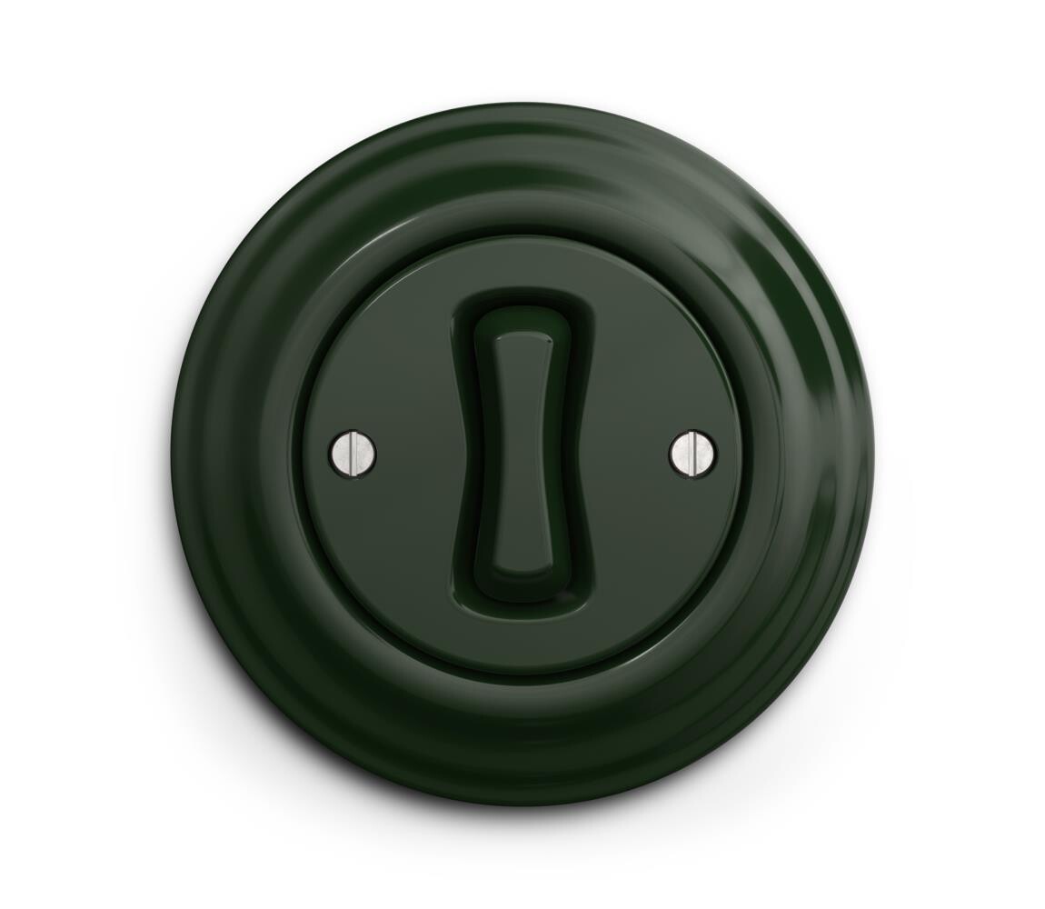 lap - Retro tlačítkový vypínač s rámečkem zelená KA0061+KA0104