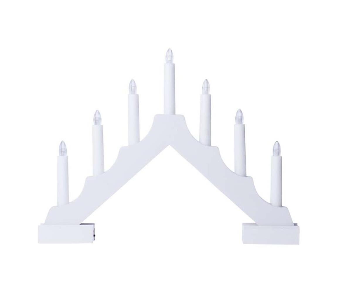 LED Vánoční svícen 7xLED/2xAA bílá DCAW12