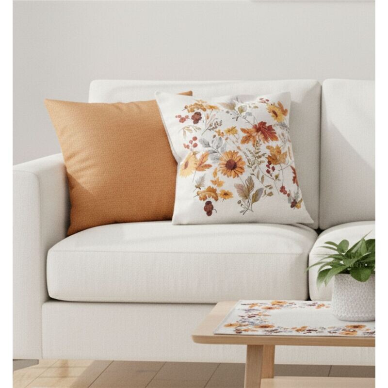 Návlek na polštář, Podzimní květy, 40 x 40 cm