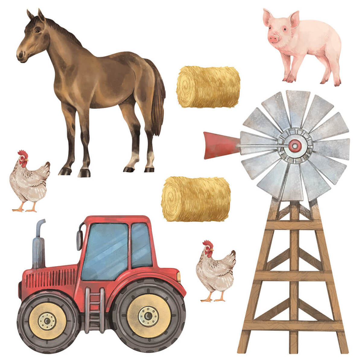 Samolepka na zeď PASTELOWE LOVE® sticker farm animals 38802-0,