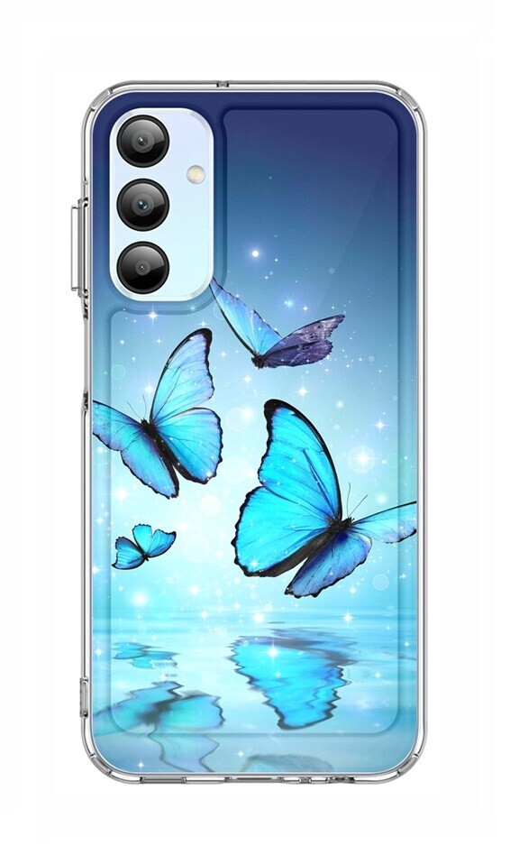 Kryt TopQ Image Samsung A17 pevný Modří motýlci 141568