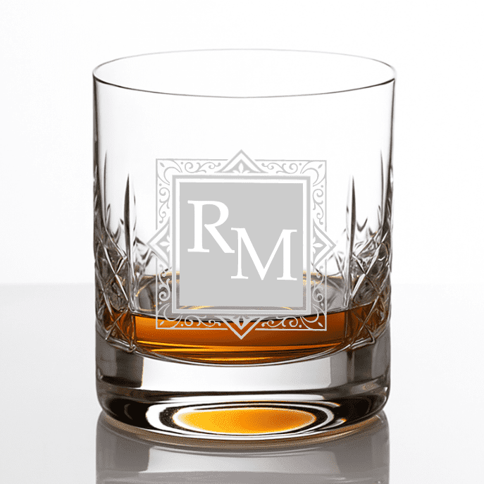 Dekorant Luxusní ručně broušená sklenice na whisky Mayfair MONOGRAM 310 ml 2KS
