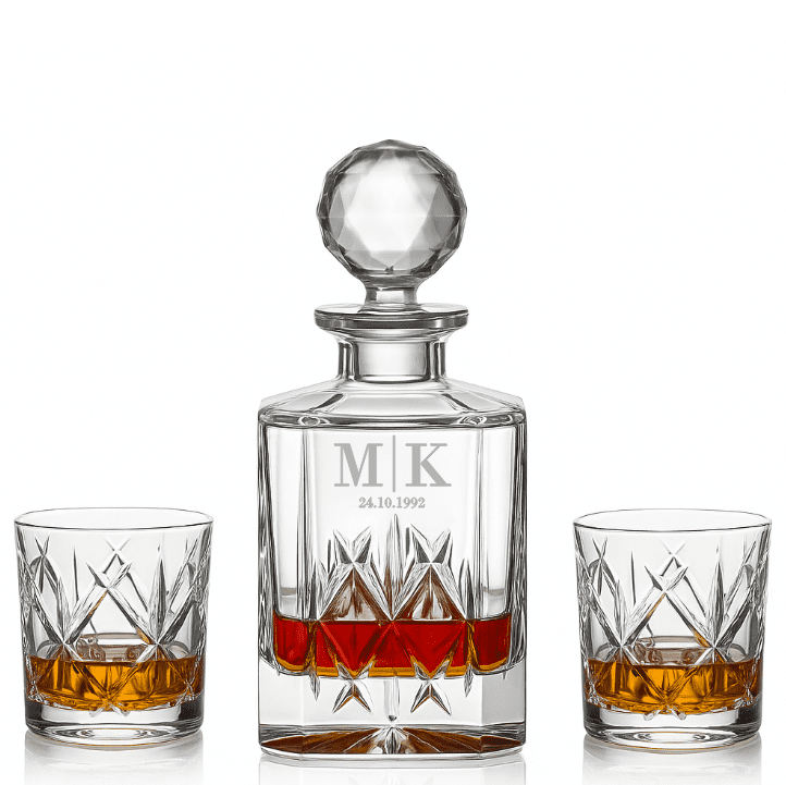 Dekorant Whisky set s monogramem York 1+2