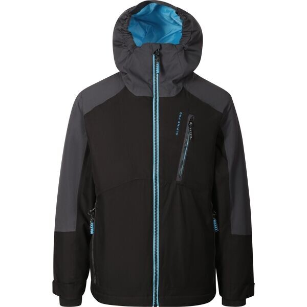 ALPINE PRO EDEFO Dětská lyžařská bunda, černá, velikost 164-170