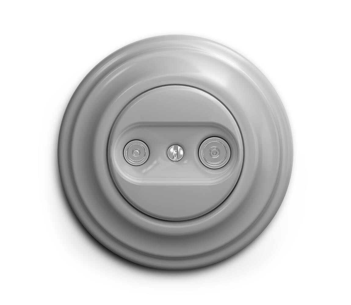 lap - Retro účastnická zásuvka TV+R (koncová) s rámečkem šedá KA0052+KA0084