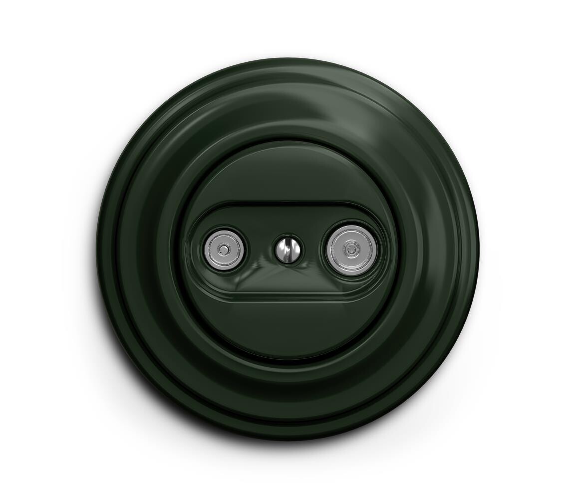 lap - Retro účastnická zásuvka TV+R (koncová) s rámečkem zelená KA0061+KA0088