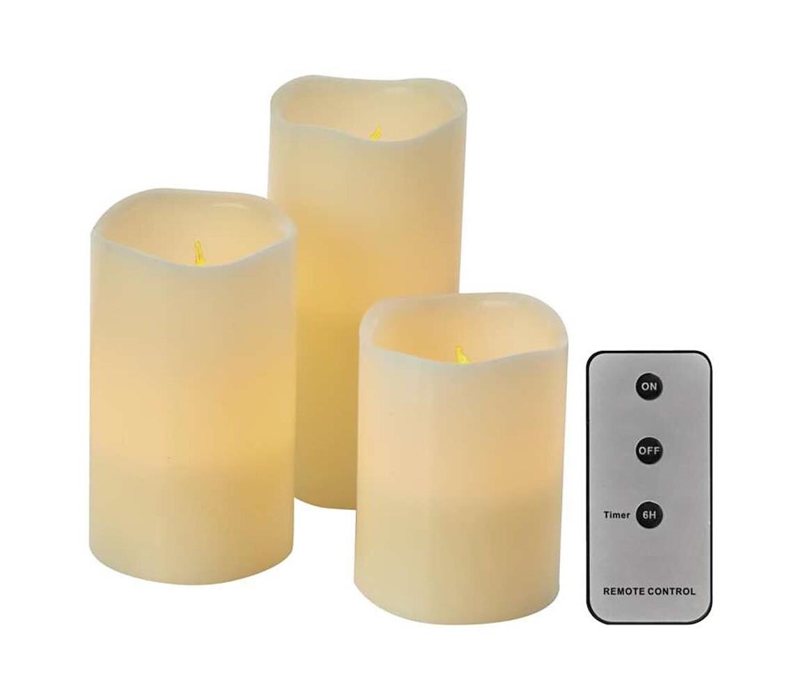 SADA 3x LED Vánoční dekorace 3xLED/3x3AAA + dálkové ovládání DCCV07