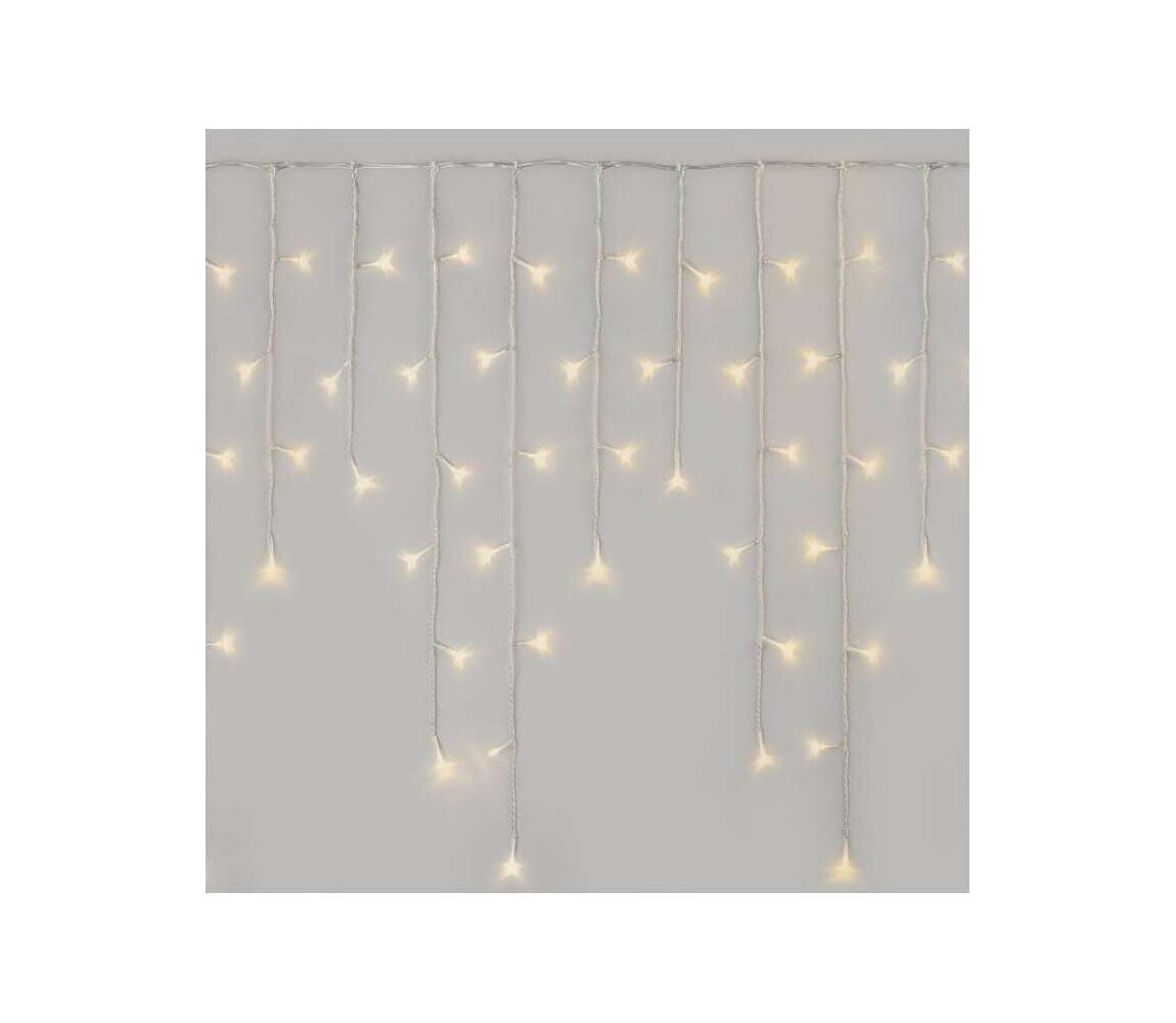 LED Vánoční venkovní řetěz 300xLED/8 módů 10m IP44 teplá bílá + dálkové ovládání D4CW02