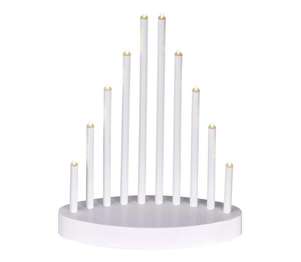 LED Vánoční svícen 10xLED/3xAA bílá DCAW01
