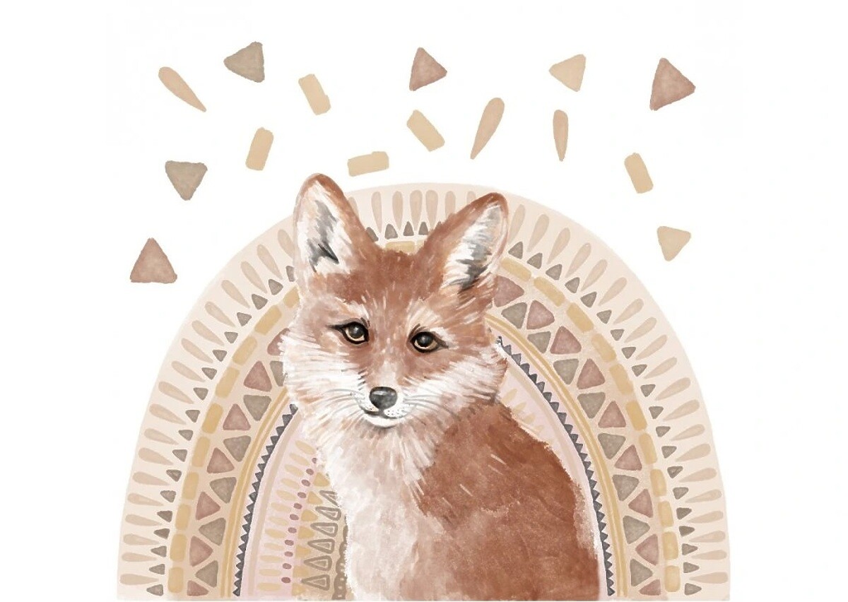 Samolepka na zeď PASTELOWE LOVE® wall, sticker, fox 38077-0,