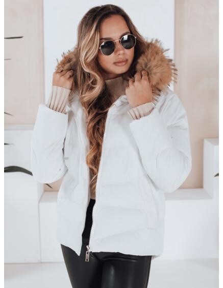Dámská zimní bunda prošívaná bílá