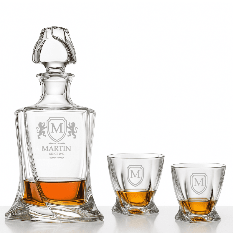 Dekorant Whisky set s monogramem Quadro 1+2