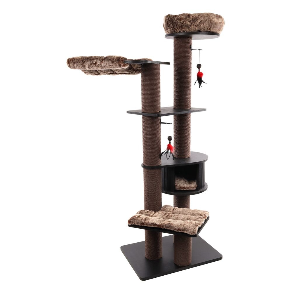 Flamingo Škrabací strom Raisa 3 Brown & Grey | Škrabadlo pro kočky