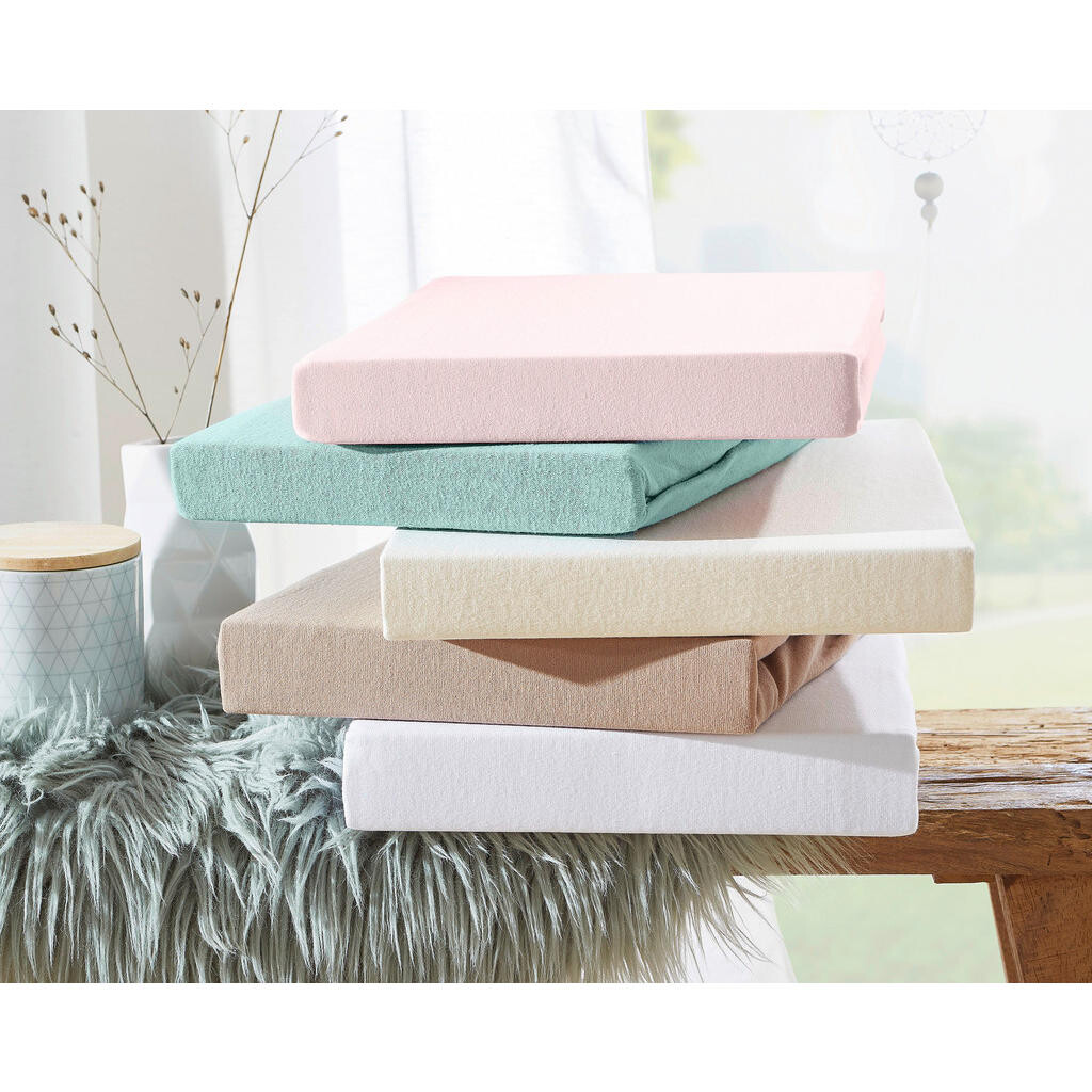 Novel ELASTICKÉ PROSTĚRADLO, žerzej, přírodní barvy, 120-130/200-220 cm