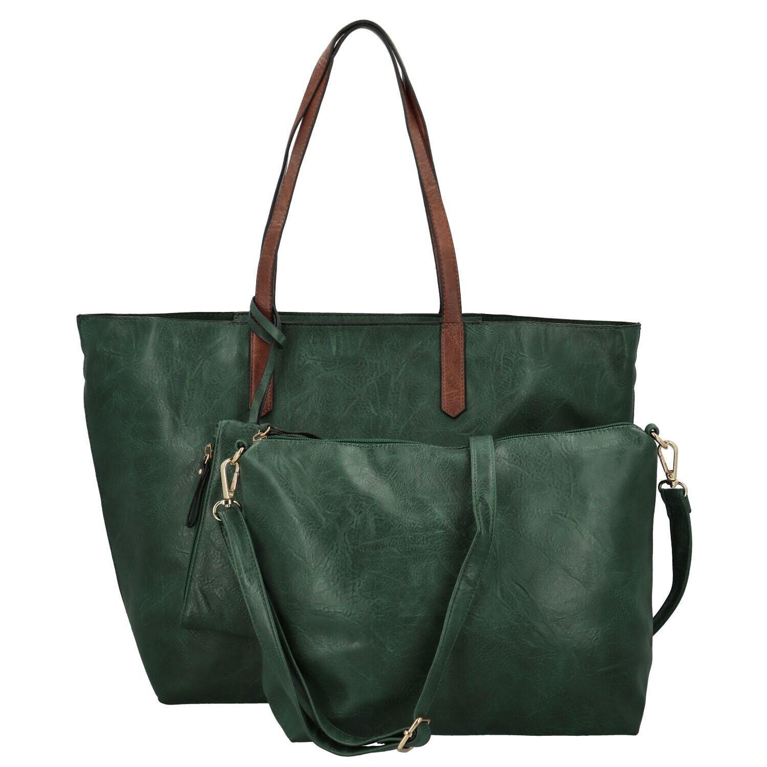 Dámský set kabelek tmavě zelený - Paolo bags Yema zelená