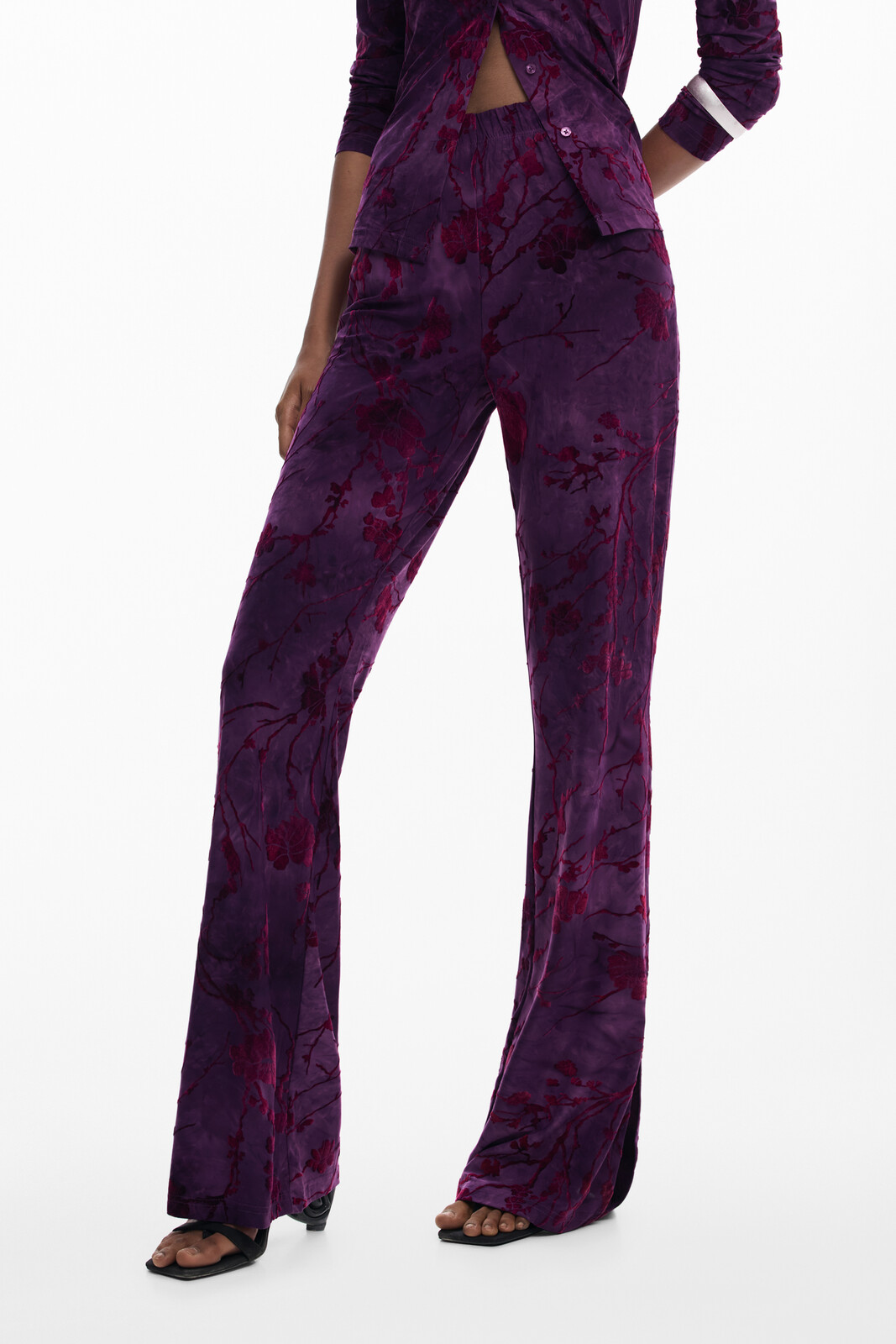 DESIGUAL WOMEN'S PURPLE TROUSERS